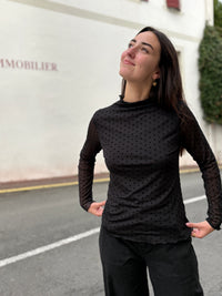 Top à pois velours LILI