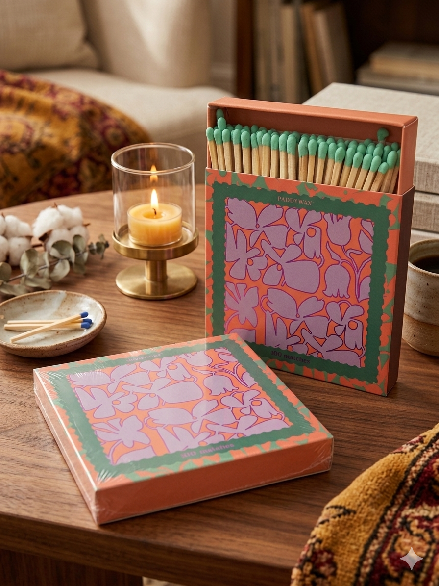 Boîte d'Allumettes de Sûreté Paddywax – 100 Allumettes Édition Orchidée