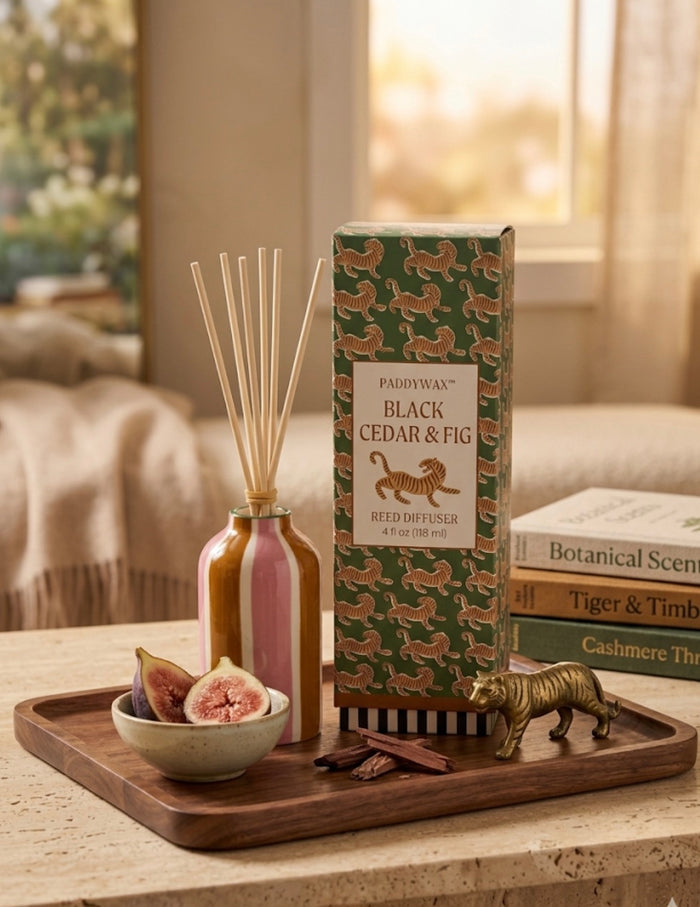 Diffuseur à Roseaux Paddywax Black Cedar & Fig 118ml + Recharge – Cèdre Noir & Figue