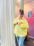 Chemise Oversize Jaune Gaze Coton 'LE SOLEIL' - Brodée Très Ample 38-50+