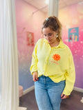 Chemise Oversize Jaune Gaze Coton 'LE SOLEIL' - Brodée Très Ample 38-50+