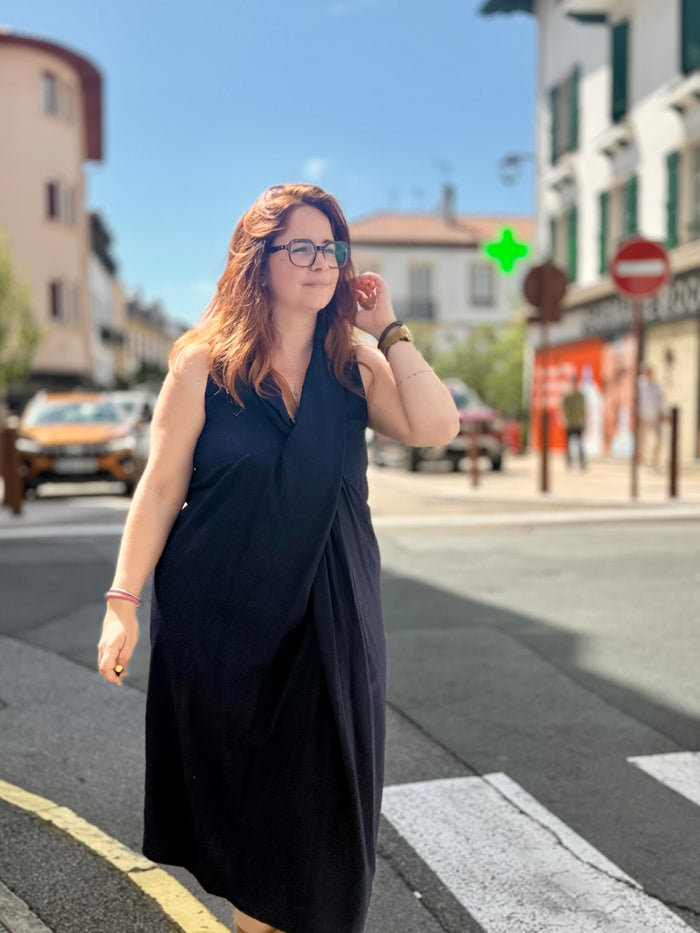 Robe Asymétrique Bicolore – Taille Unique