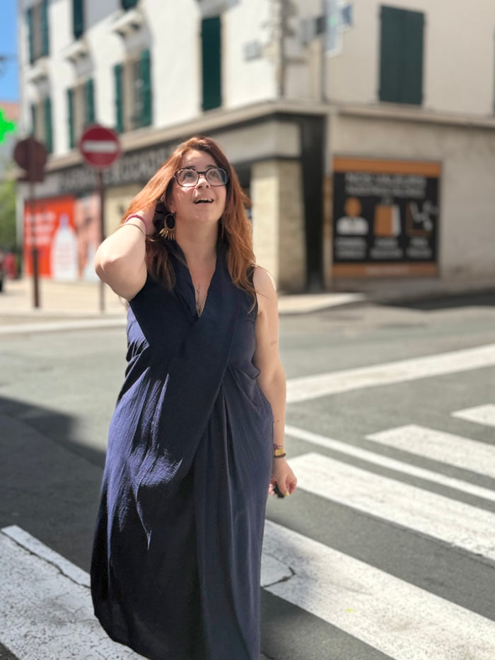 Robe Asymétrique Bicolore – Taille Unique