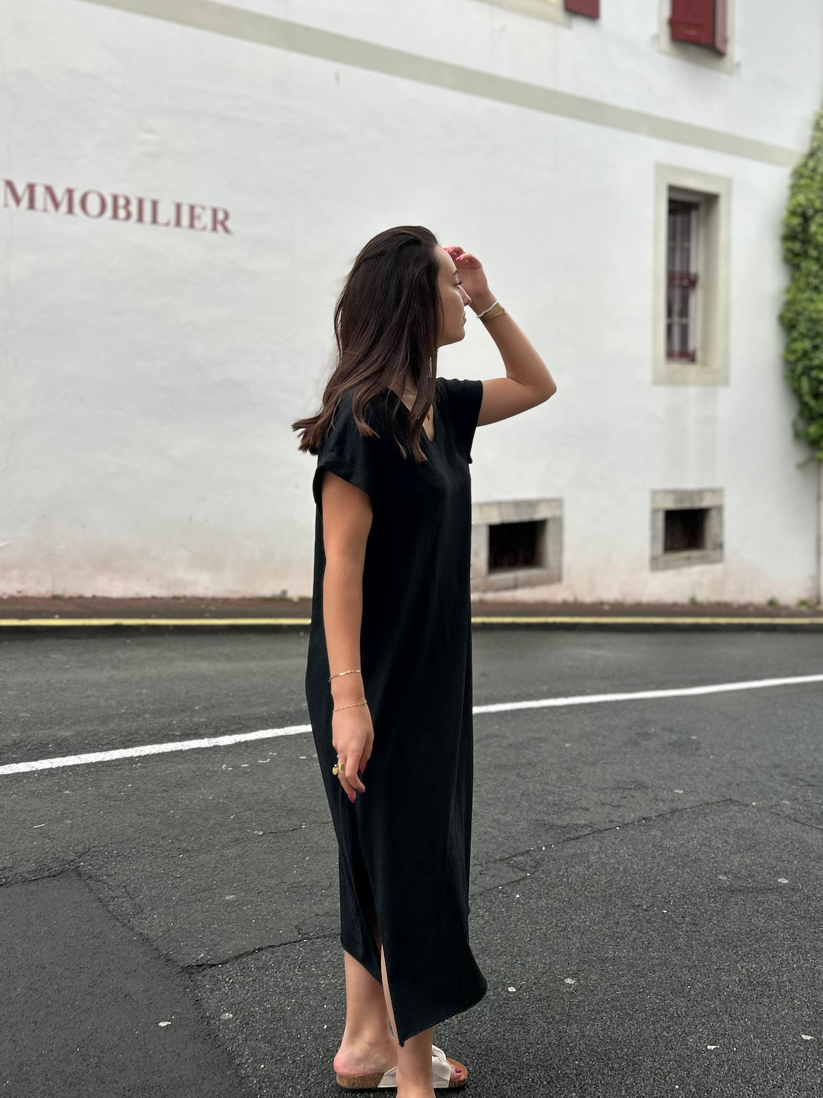 Robe longue noir confort été tendance 