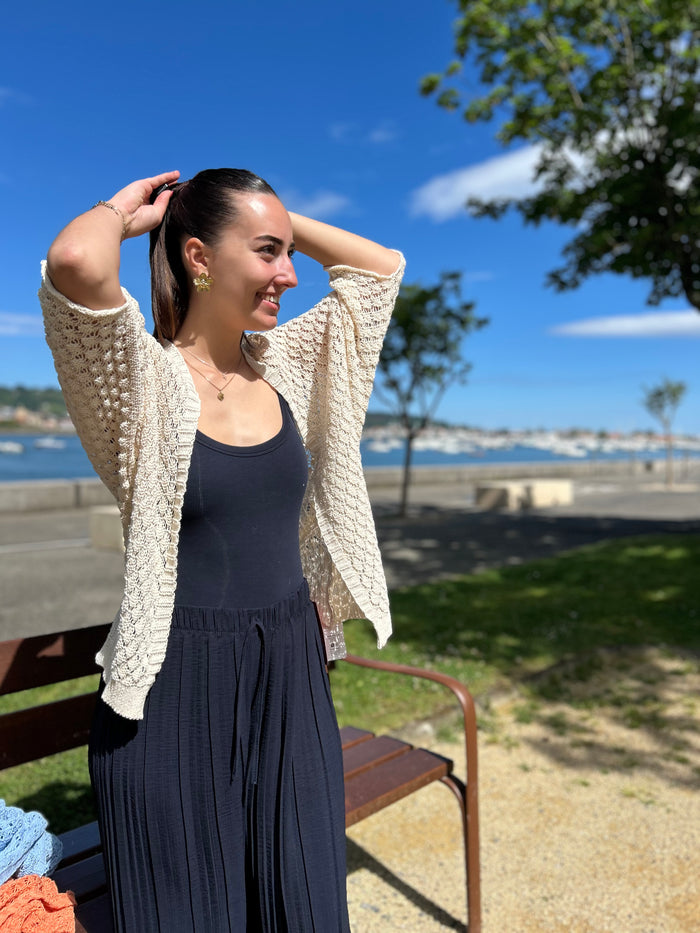 Gilet Mi-long en Maille | Taille Unique