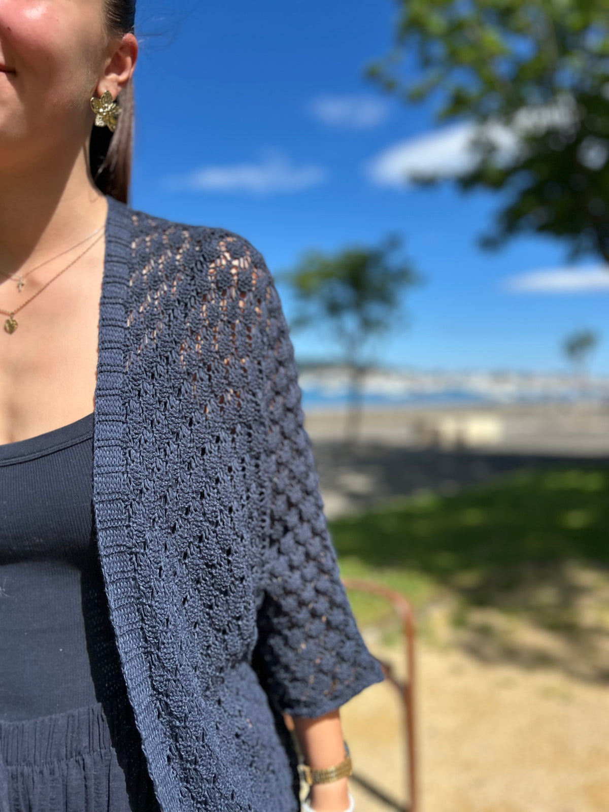 Gilet Mi-long en Maille | Taille Unique
