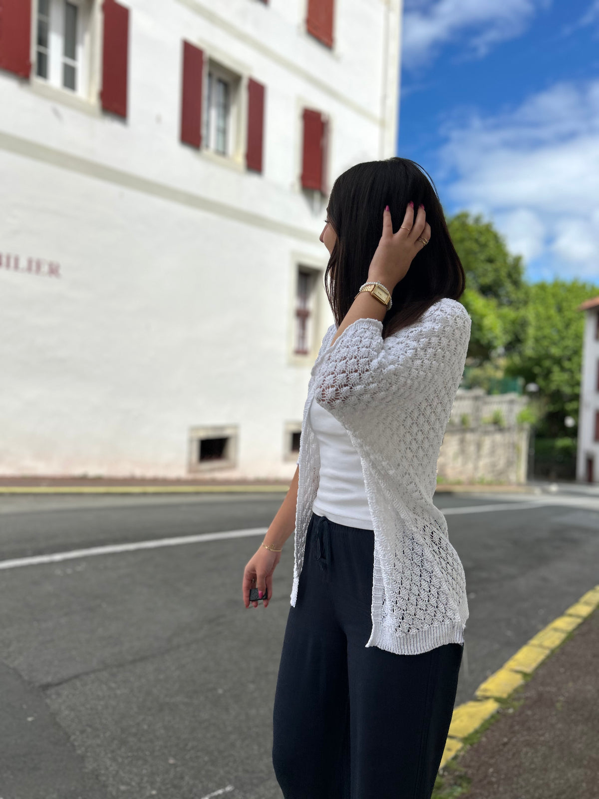 Gilet Mi-long en Maille | Taille Unique