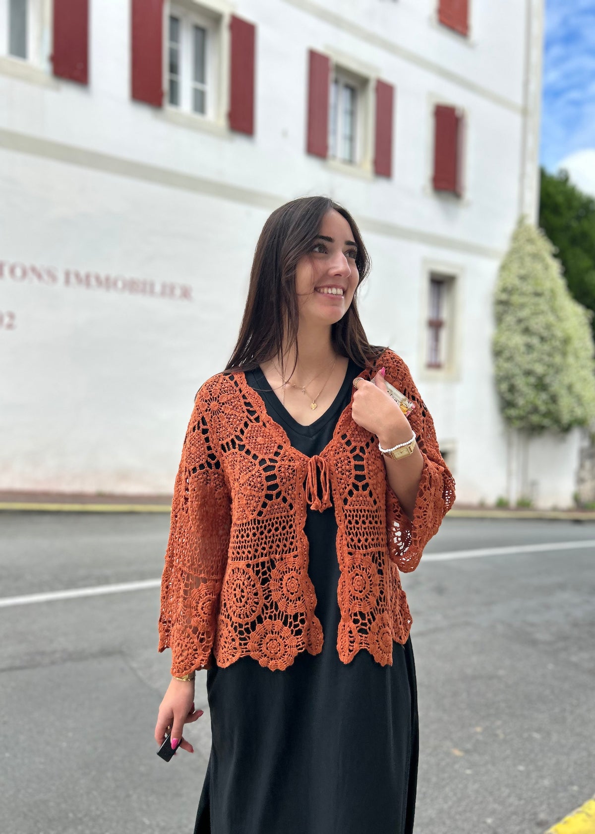 Gilet Brodé 🌿 | Petit Nœud | Coton