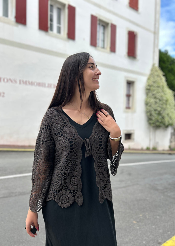 Gilet Brodé 🌿 | Petit Nœud | Coton