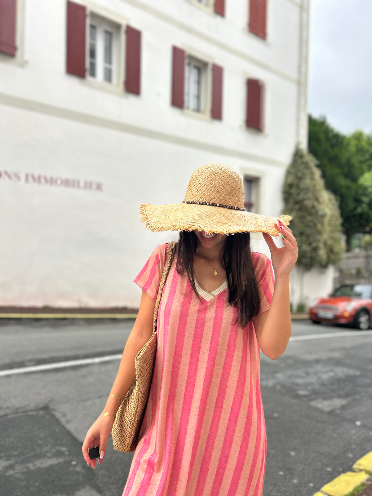 Robe Longue Rayée Pailletée – Taille Unique 36/46