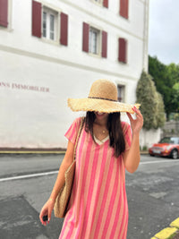 Robe Longue Rayée Pailletée – Taille Unique 36/46