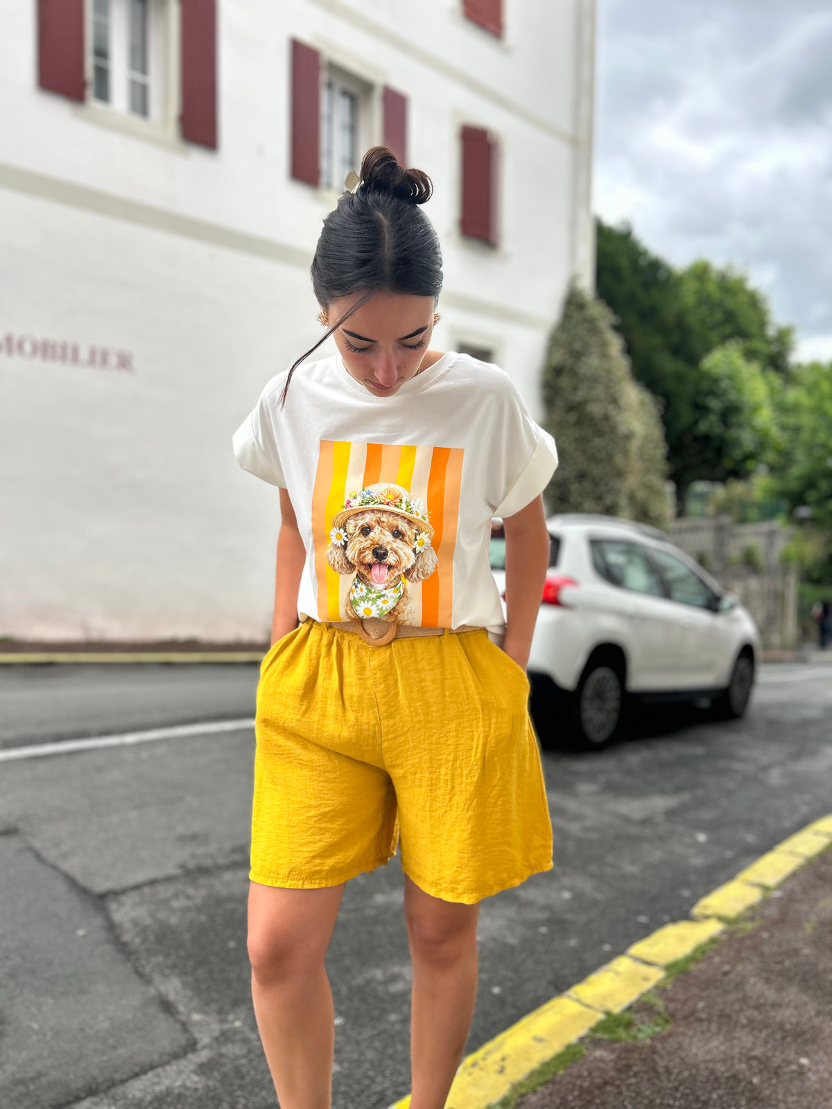 Short Fluide avec Ceinture Tressée – Taille Unique