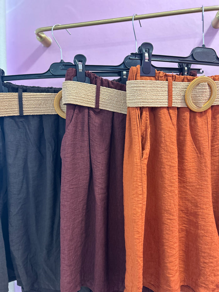 Short Fluide avec Ceinture Tressée – Taille Unique