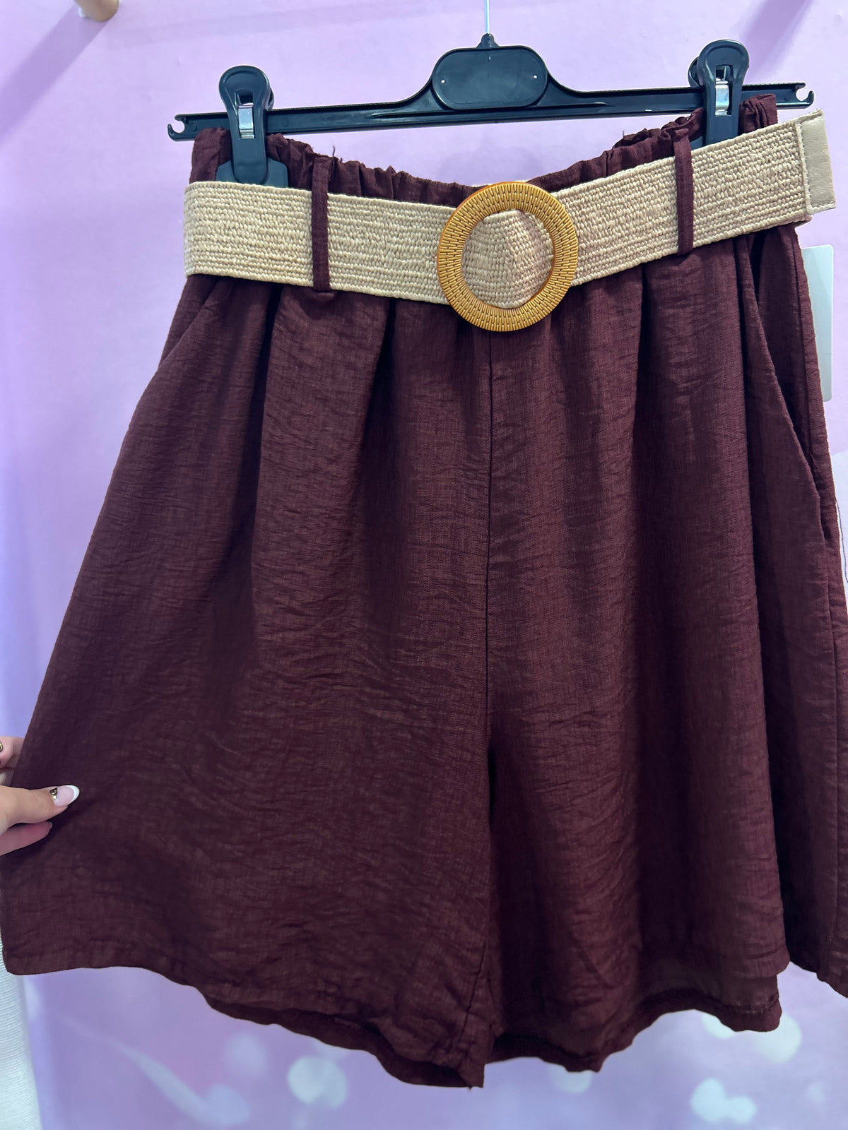 Short Fluide avec Ceinture Tressée – Taille Unique