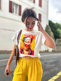 T-shirt Frida Kahlo – Imprimé Artistique Taille Unique