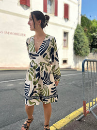 Robe Octave – Imprimé Graphique Tropical