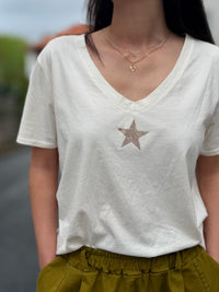 TEE shirt étoile paillettes femme tendance 