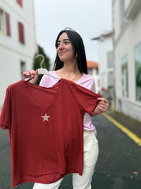 TEE shirt étoile paillettes femme tendance 