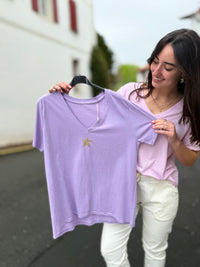 TEE shirt étoile paillettes femme tendance 