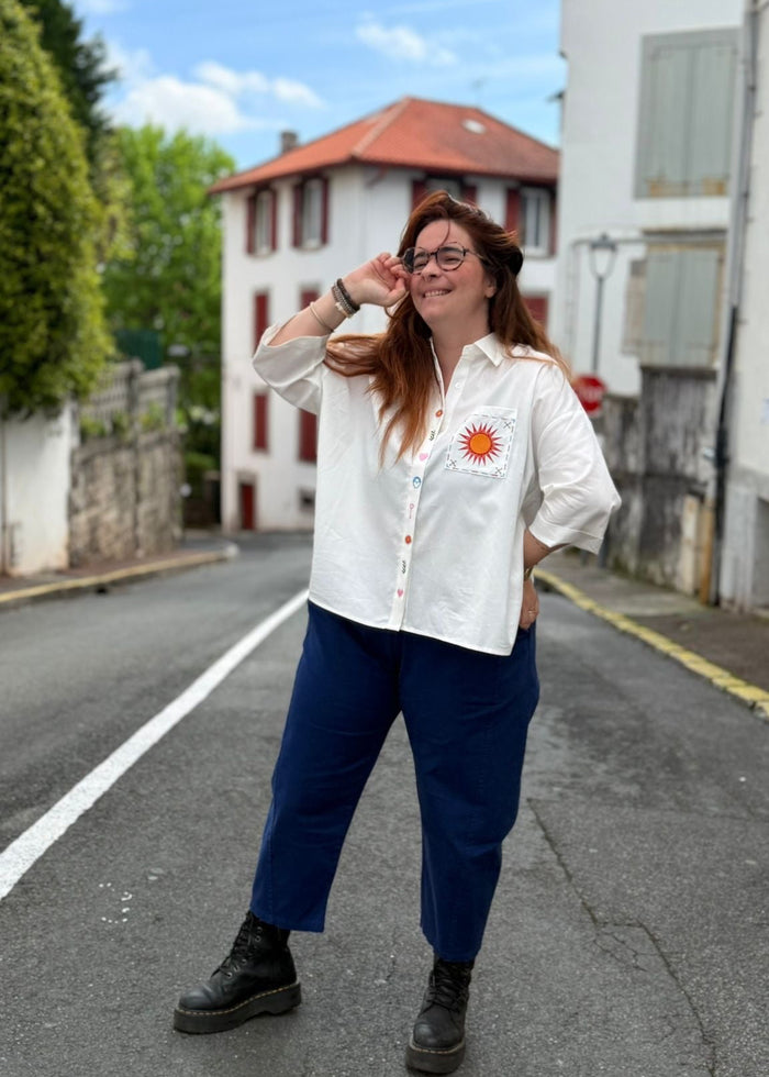 Jean barrel bleu tendance été 