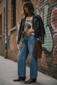 Pantalon Jean Femme Barrel – Coupe Tonneau Légèrement Délavé