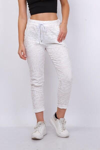 Pantalon Confort - Tacheté - blanc