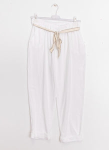 Pantalon - confort - Coton - blanc