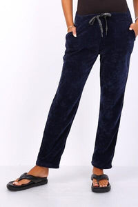 Pantalon Confort Velours – Bleu Marine