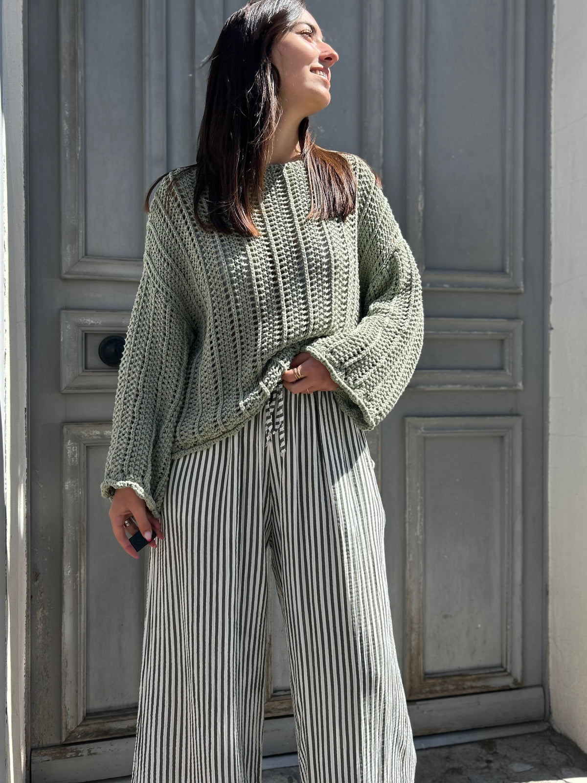 Pantalon gaze de coton palazzo 