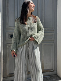 Pantalon gaze de coton palazzo 