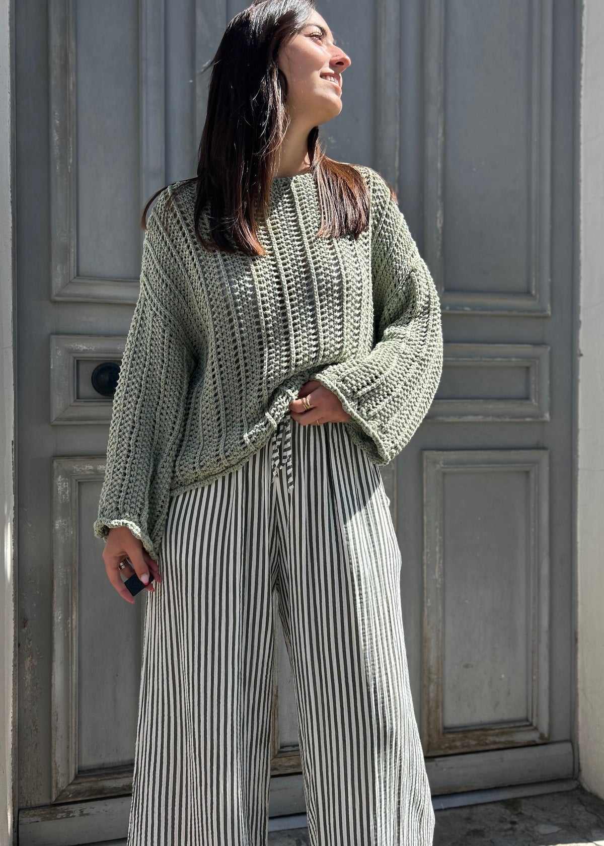 Pull maille kaki tendance 