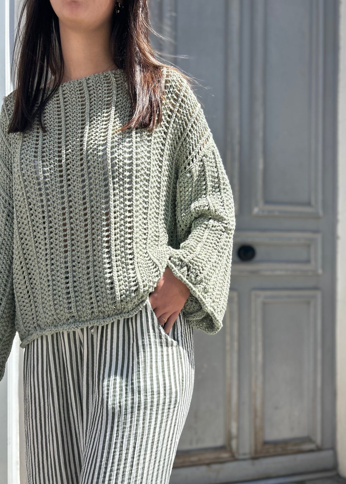 Pull maille kaki tendance 