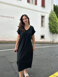 Robe longue noir confort été tendance 