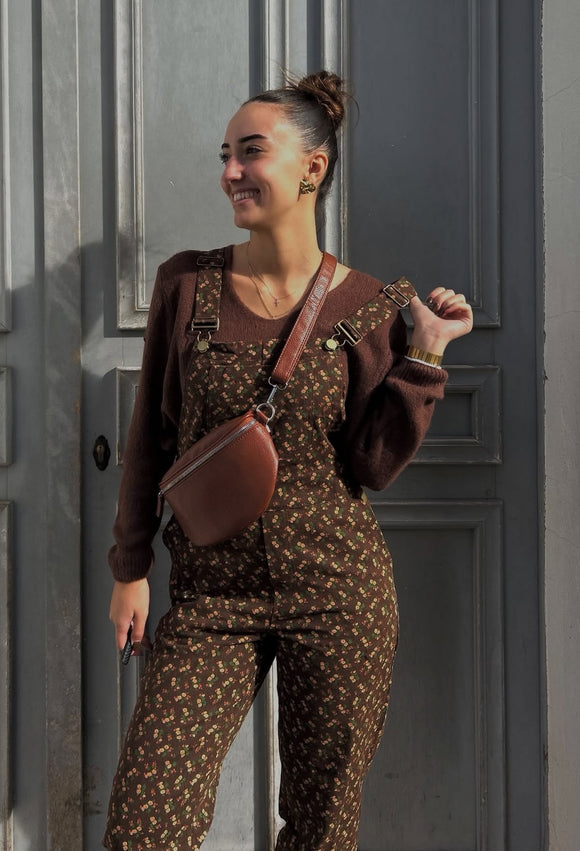 Salopette-fleur-Marron