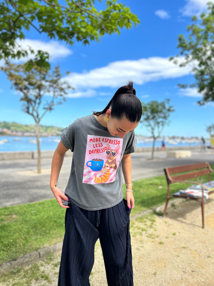 Tee shirt «  more espresso less depresso »