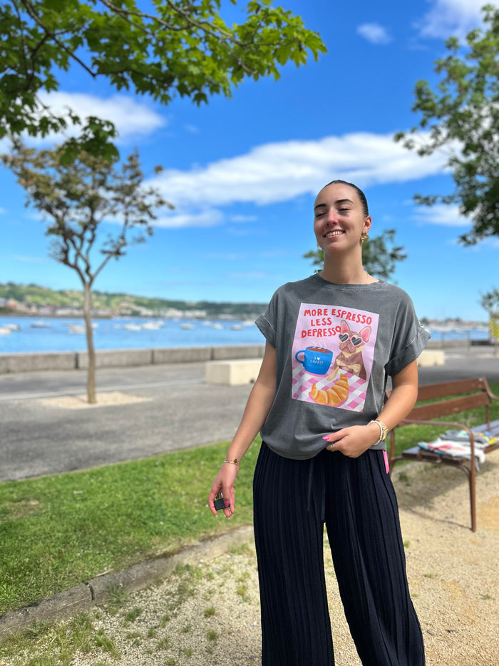 Tee shirt «  more espresso less depresso »