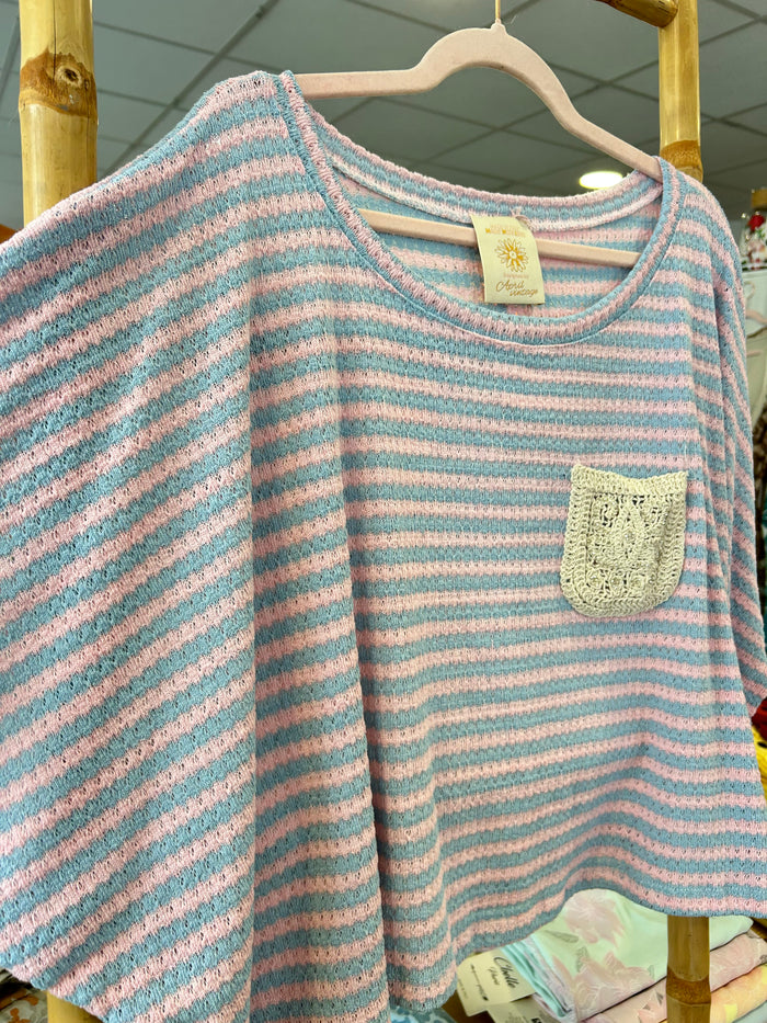 Tee shirt rayé en maille légère 