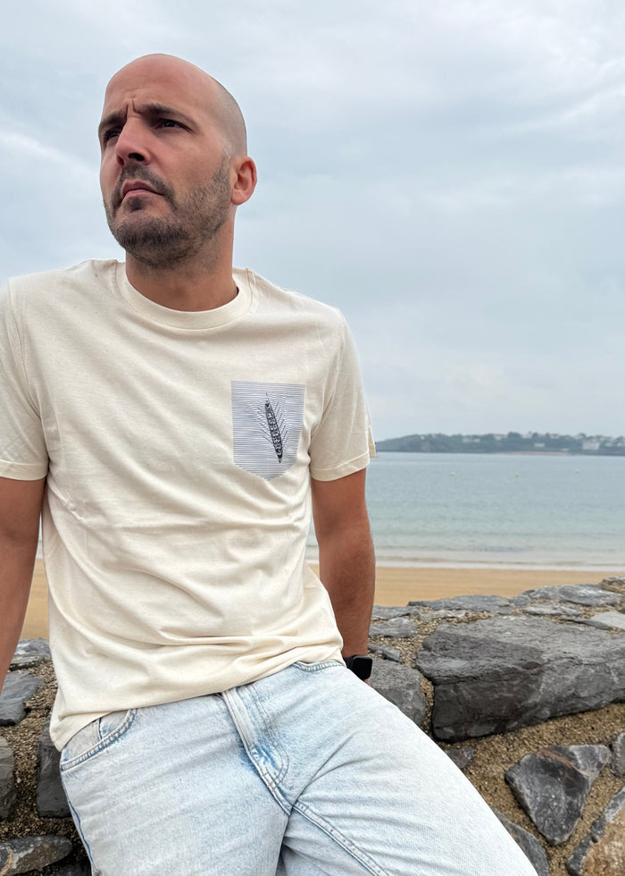 T-shirt Sakela EZ KEXA Beige Moucheté – Coton Ultra Doux | Marque Basque