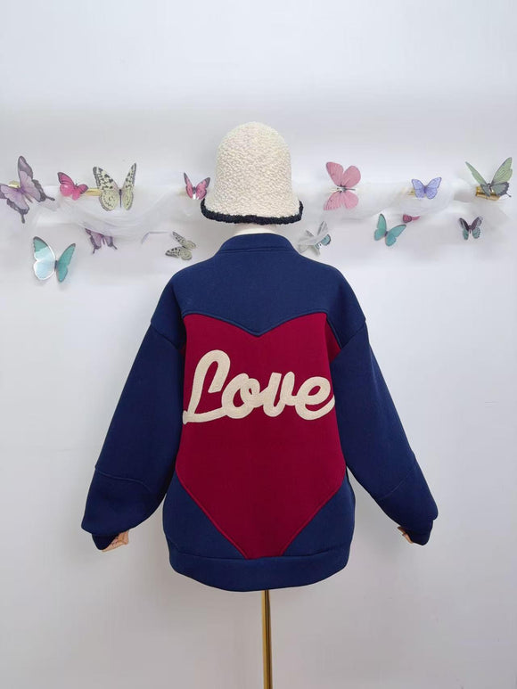 ❤️ Veste “Love” - Bleu marine & Bordeaux