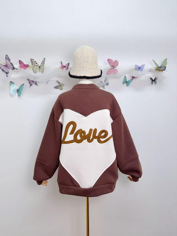 ☕ Veste “Love” - Chocolat & Beige
