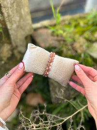 ✨ Bracelet Perlé Fantaisie – Effet Pierre & Billes Dorées