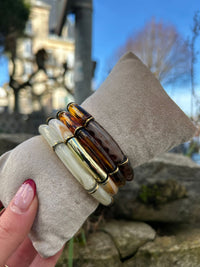 ✨ Bracelet Écaille Chic – Effet Marbré & Détails Dorés ✨