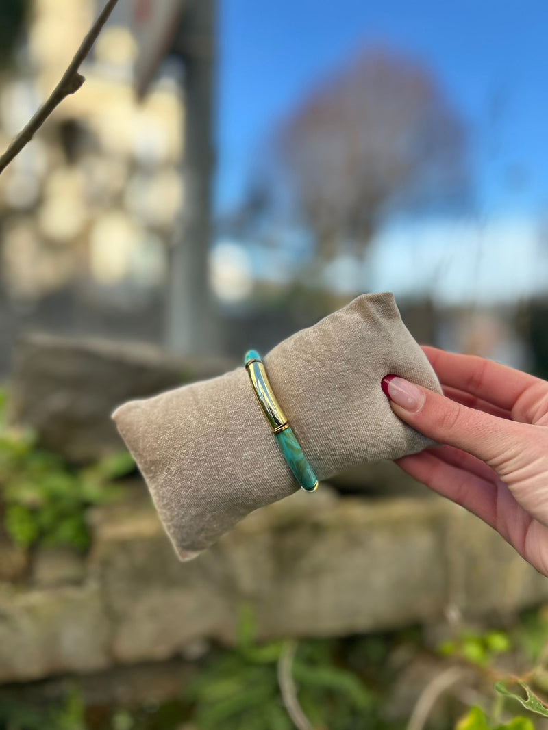 💚 Bracelet “Jungle Pop” – Tons verts & dorés | Vendu à l’unité