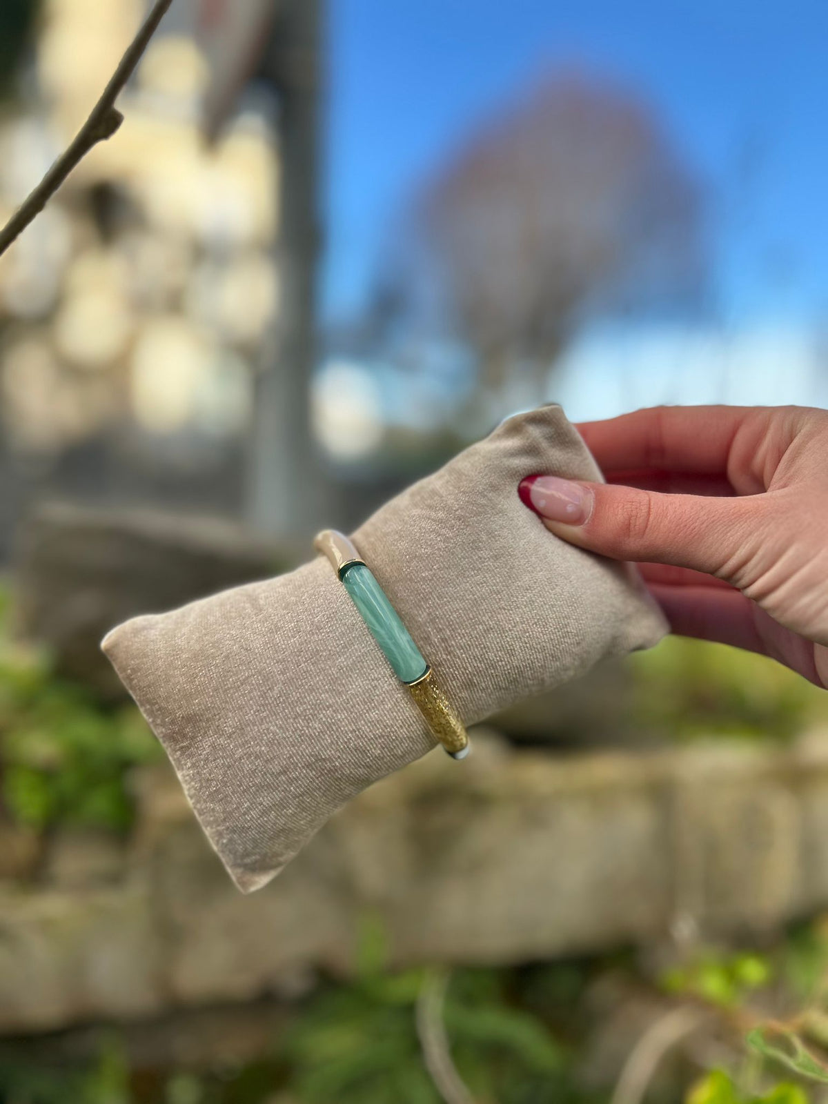 💚 Bracelet “Jungle Pop” – Tons verts & dorés | Vendu à l’unité