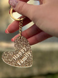 💖 Porte-clés Cœur Résine – Messages Tendance & Paillettes 💖