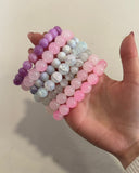 💗 Bracelet Perlé Élastique – Déclinaisons Rose & Lilas