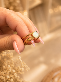 Bague Dorée Réglable – Acier Inoxydable Plaqué Or 18K