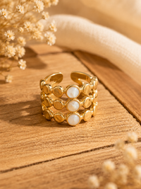 Bague Dorée Réglable – Acier Inoxydable Plaqué Or 18K