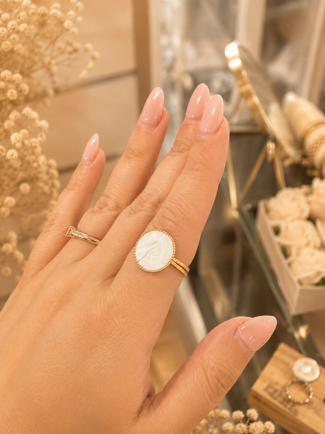 Bague Dorée Réglable – Acier Inoxydable Plaqué Or 18K