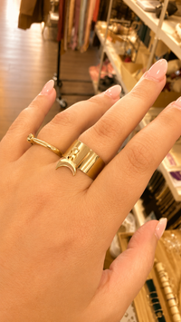 Bague Pampille Large Dorée Réglable – Acier Inoxydable Plaqué Or 18K